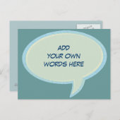 Voeg hier uw eigen woorden toe briefkaart (Voorkant / Achterkant)