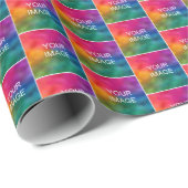 Voeg hier uw foto Afbeelding of Logo trendy Sjablo Cadeaupapier (Rol Hoek)