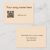 Voeg hier uw liednaam toe q of code tekstnaam haar notitiekaartje (Voorkant / Achterkant)