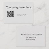 Voeg hier uw liednaam toe q of code tekstnaam haar notitiekaartje (Voorkant / Achterkant)