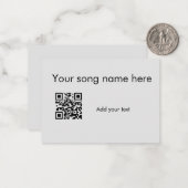 Voeg hier uw liednaam toe q of code tekstnaam haar notitiekaartje (Voorkant / Achterkant in situ)