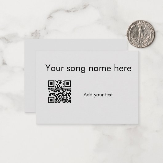 Voeg hier uw liednaam toe q of code tekstnaam haar notitiekaartje (Voorkant / Achterkant in situ)