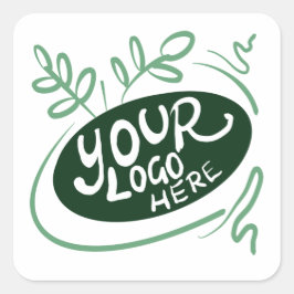 Voeg hier uw Logo Business Full Color toe Vierkante Sticker
