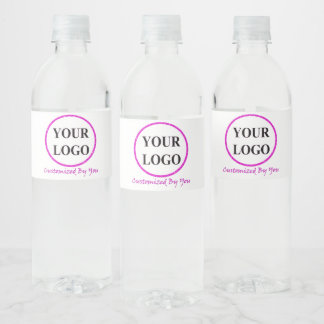 VOEG HIER UW LOGO Rustieke Bruiloften Logo Water B Waterfles Etiket
