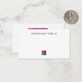 Voeg hier uw Logo toe Eenvoudige Minimalistische S Notitiekaartje (Voorkant / Achterkant in situ)