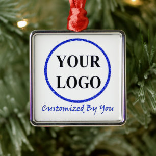 Voeg hier uw Logo toe Minimal Modern Engaged Metalen Ornament