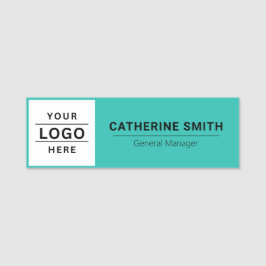 Voeg hier uw Logo toe Zakelijke medewerker Zwarte  Naamplaatje