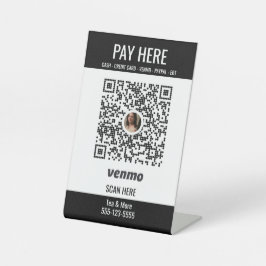 Voeg hier voetafdruk QR Code Venmo toe Reclamebord Met Voetstuk