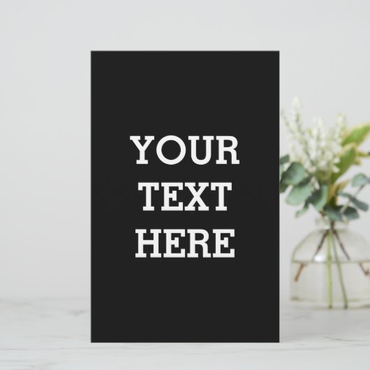 Voeg hier zwart-wit uw eigen aangepaste tekst toe briefpapier (Staand voorkant)