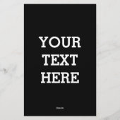 Voeg hier zwart-wit uw eigen aangepaste tekst toe briefpapier (Achterkant)