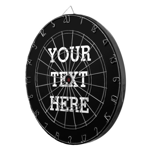 Voeg hier zwart-wit uw eigen aangepaste tekst toe dartbord (Voorkant Rechts)