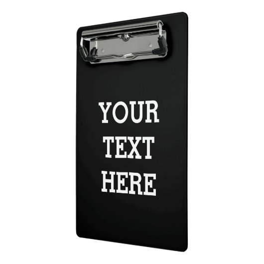 Voeg hier zwart-wit uw eigen aangepaste tekst toe mini klembord (Angled2)