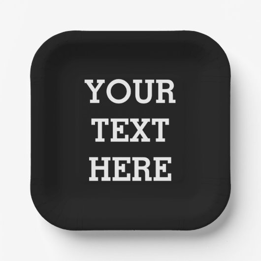 Voeg hier zwart-wit uw eigen aangepaste tekst toe papieren bordje (Voorkant)