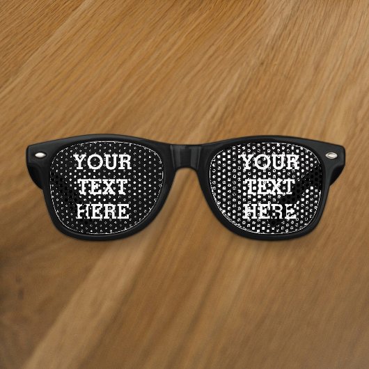 Voeg hier zwart-wit uw eigen aangepaste tekst toe retro zonnebril