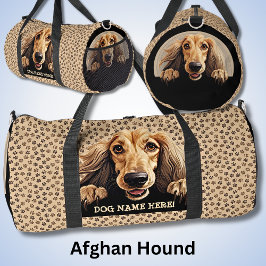 Voeg hondennaam, Jouw naam, Afghan Hound toe Plunjezak