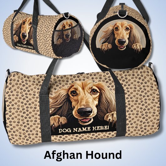 Voeg hondennaam, Jouw naam, Afghan Hound toe Plunjezak