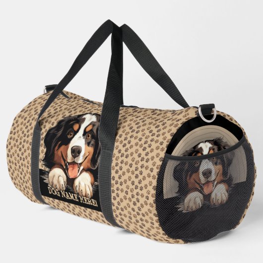 Voeg hondennaam Jouw naam, berner berghond Plunjezak (Rechterhoek)