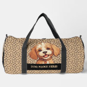 Voeg hondennaam, Jouw naam, labradoodle toe Plunjezak (Voorkant)