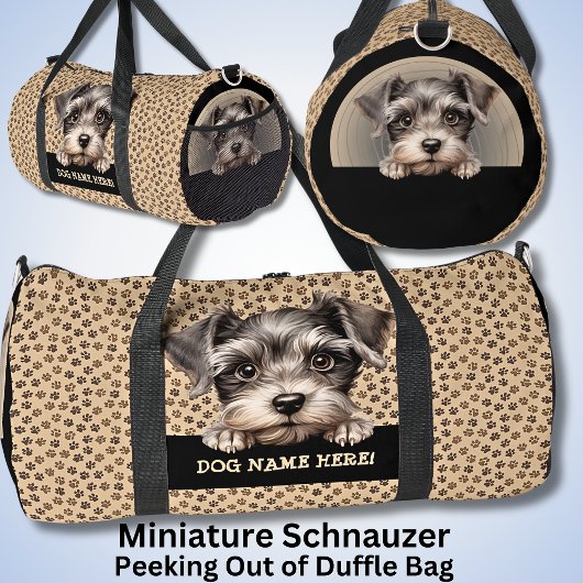 Voeg hondennaam Jouw naam, miniatuur schnauzer Plunjezak