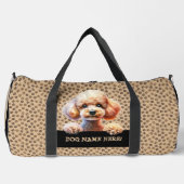 Voeg hondennaam Jouw naam, poedel - crème - Plunjezak (Voorkant)