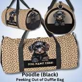 Voeg hondennaam Jouw naam, poedel - Zwart Plunjezak