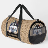 Voeg hondennaam Jouw naam, Siberische Husky Plunjezak (Rechterhoek)