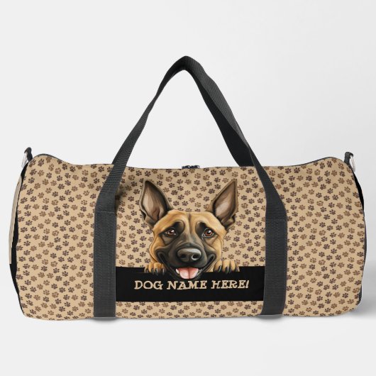 Voeg hondennaam Jouw naam toe, Belgian Malinois Plunjezak (Voorkant)