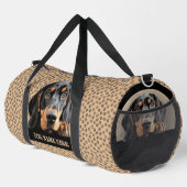 Voeg hondennaam, Jouw naam, zwart & tan coonhound  Plunjezak (Rechterhoek)