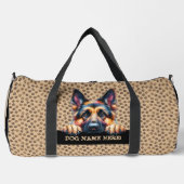 Voeg hondennaam of Jouw naam, Duitse herder Plunjezak (Voorkant)