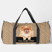 Voeg hondennaam of Jouw naam toe, Pommeraans Plunjezak (Voorkant)