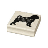 Voeg hondennaam retouradres Pug toe Rubberstempel (Stempel)