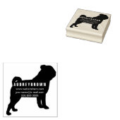 Voeg hondennaam retouradres Pug toe Rubberstempel (Gestempeld)