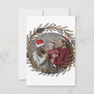 Voeg iets toe Ons eerste kerstfeest samen Bedankkaart