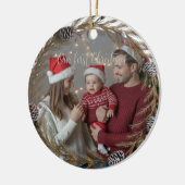 Voeg iets toe Ons eerste kerstfeest samen Keramisch Ornament (Links)