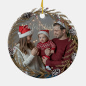 Voeg iets toe Ons eerste kerstfeest samen Keramisch Ornament (Achterkant)
