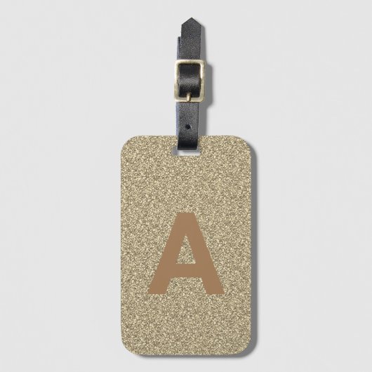Voeg initiaal monogram persoonlijk Glitter toe Bagagelabel (Voorkant (verticaal))