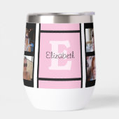 Voeg initiaal naam 8 foto's roze en zwart (Links)