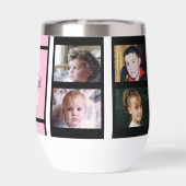 Voeg initiaal naam 8 foto's roze en zwart (Achterkant)