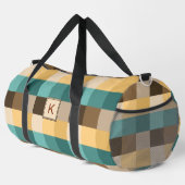 Voeg Initiaal toe, Retro Abstract Squares Groen Br Plunjezak (Rechterhoek)