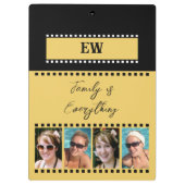 Voeg initialen 8 familiefoto's zwart toe klembord (Achterkant)