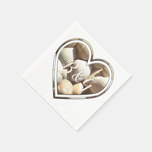 Voeg Initialen en datum zeehells hart toe, strand  Servet (Hoek)