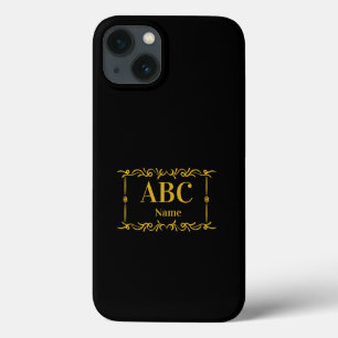 Voeg Initialen en naam Golden Monogram Lijst op zw Case-Mate iPhone Case
