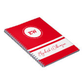 Voeg initialen en naam wit en rood toe notitieboek (Rechterzijde)