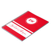 Voeg initialen en naam wit en rood toe notitieboek (Linkerzijde)