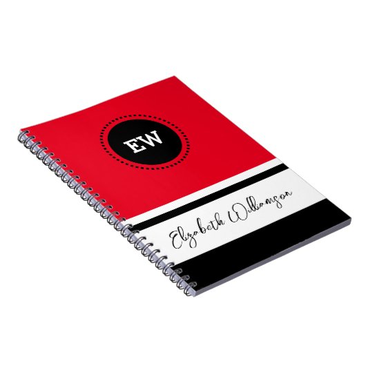Voeg initialen en noem rood en zwart toe notitieboek (Rechterzijde)