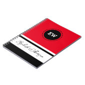 Voeg initialen en noem rood en zwart toe notitieboek (Linkerzijde)