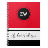 Voeg initialen en noem rood en zwart toe notitieboek (Voorkant)