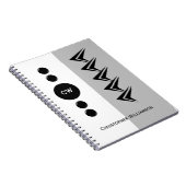 Voeg initialen naam wit en grijs toe notitieboek (Rechterzijde)