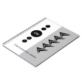 Voeg initialen naam wit en grijs toe notitieboek (Linkerzijde)