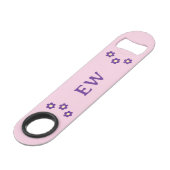 Voeg initialen paars en roze toe speed flessenopener (Voorkant Gekanteld)